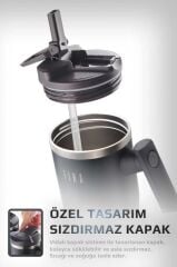 FİKA LUMİ DÖNER KULPLU TERMOS 1200 ML ANTRASİT