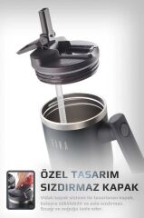 FİKA LUMİ DÖNER KULPLU TERMOS 1200 ML ANTRASİT