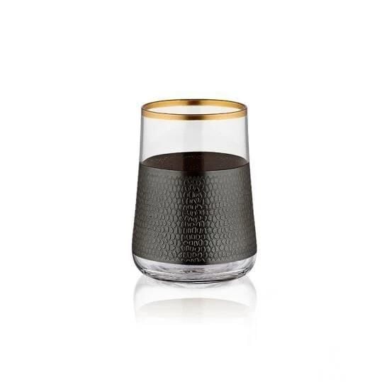 KOLEKSİYON AHESTE SERPANTİN SİYAH KAHVE YANI BARDAK 1 KİŞİLİK