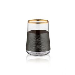 KOLEKSİYON AHESTE SERPANTİN SİYAH KAHVE YANI BARDAK 1 KİŞİLİK