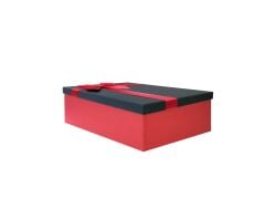 KIRMIZI SİYAH FİYONKLU KUTU 24CM