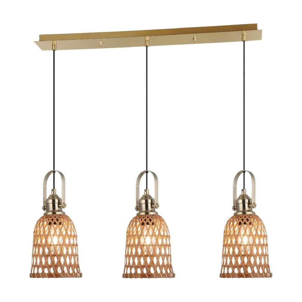 NATURA ANTİK LAK 3'LÜ SIRALI AVİZE 3XE27