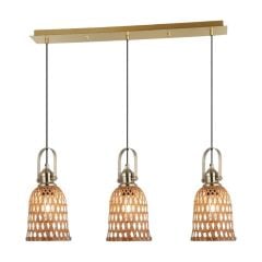 NATURA ANTİK LAK 3'LÜ SIRALI AVİZE 3XE27