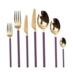 CARRE PURPLE GOLD 42 PARÇA ÇATAL KAŞIK BIÇAK SETİ