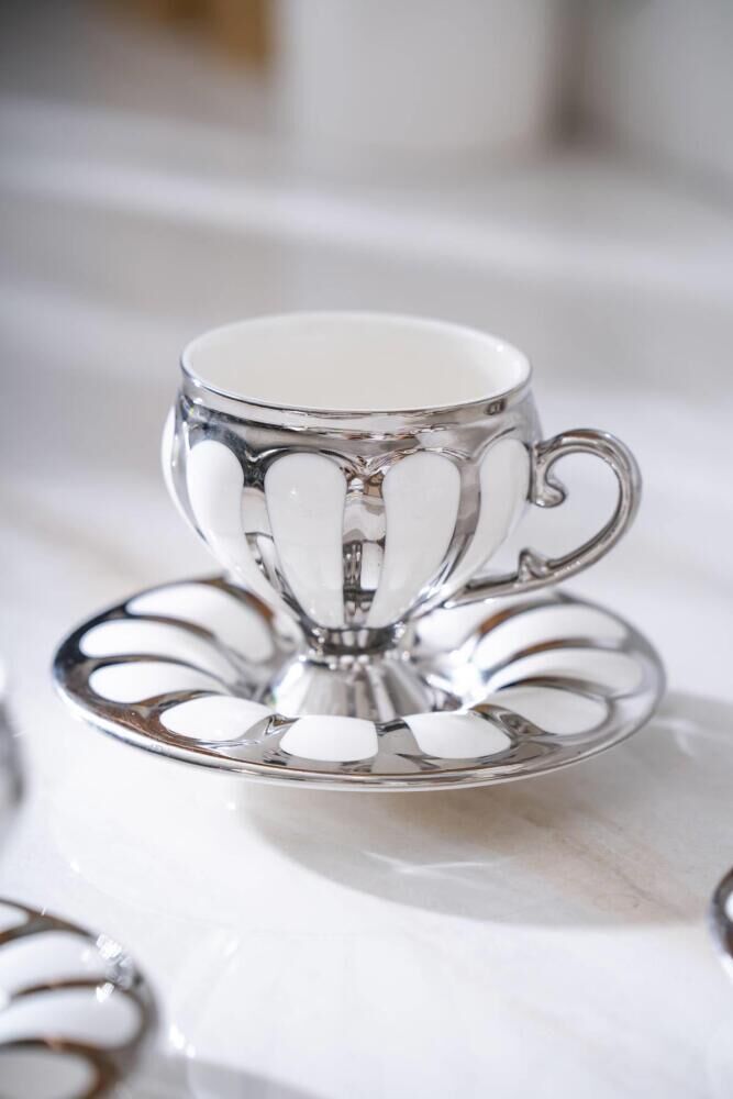 KARIUS GÜMÜŞ 6 KİŞİLİK TÜRK KAHVESİ FİNCANI