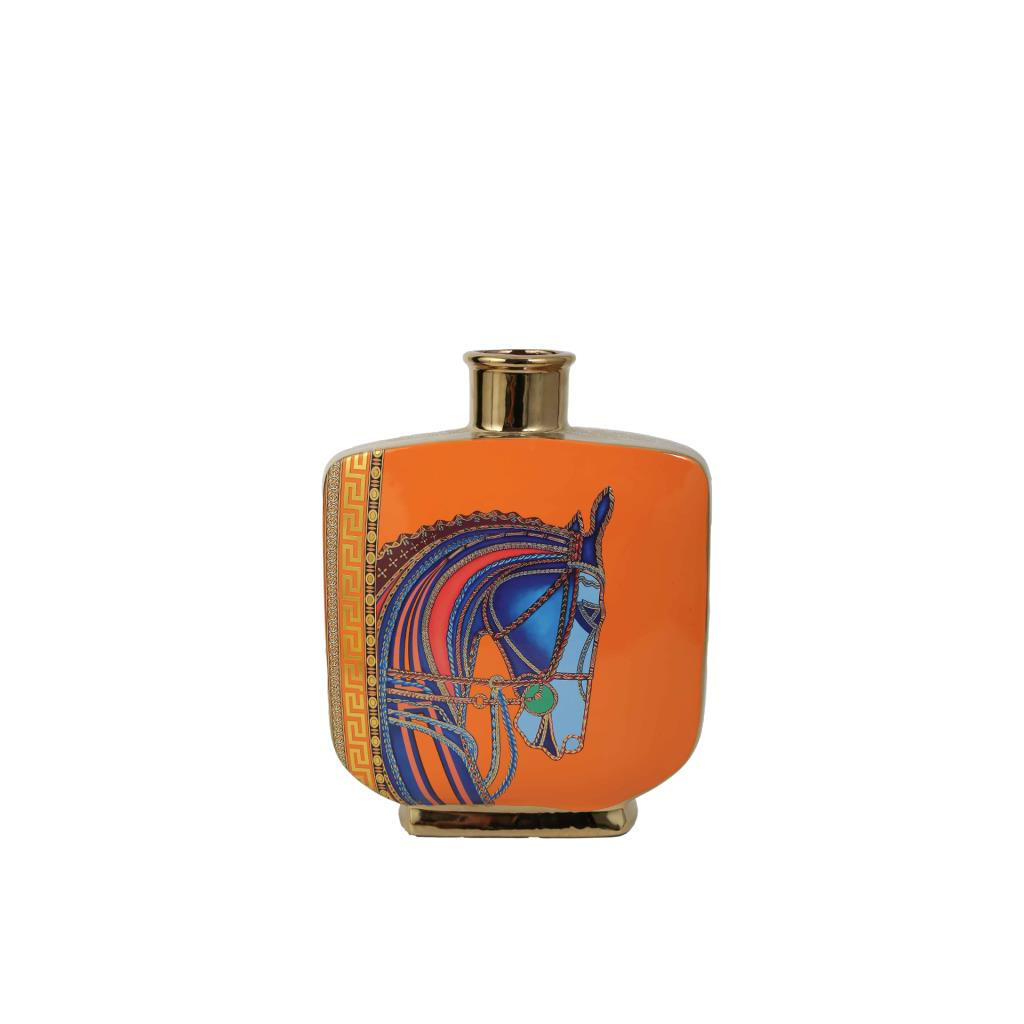 TURUNCU ATLI VAZO/DEKOR 26X10X34CM