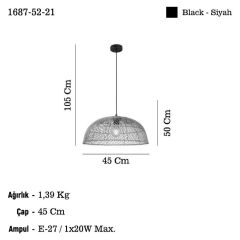 ZERFA ANTİK TEKLİ AVİZE Q450 1XE27
