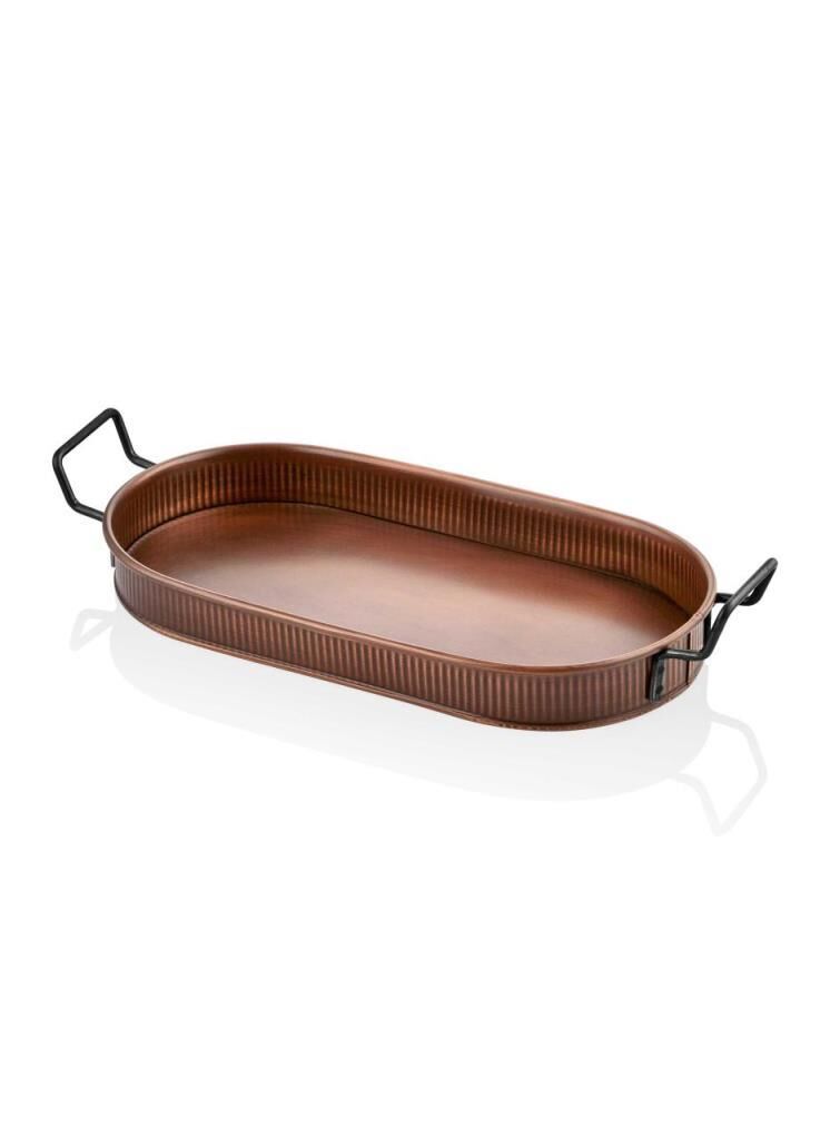 BAKIR OVAL GALVENİZ TEPSİ 54CM