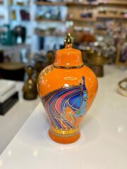 TURUNCU ATLI KÜP/DEKOR 19X19X35CM