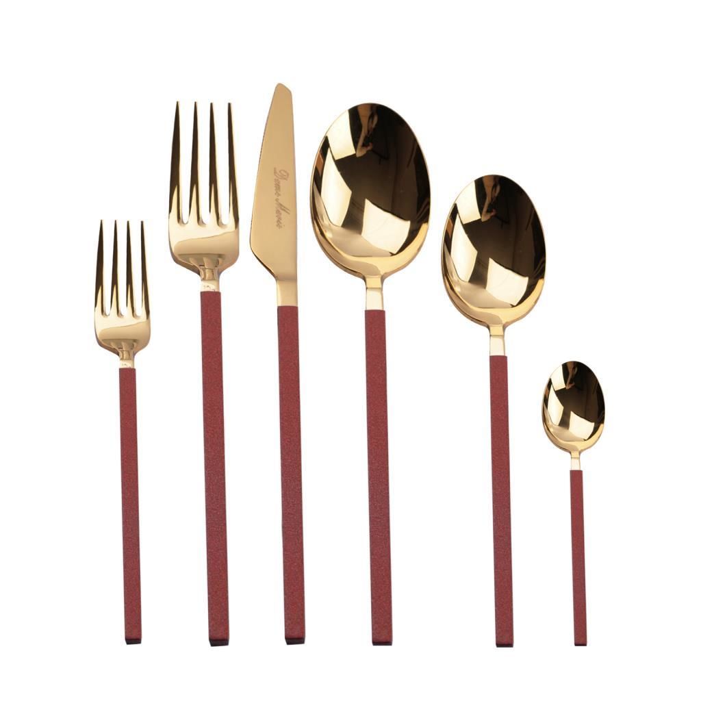 CARRE RED GOLD 36 PARÇA ÇATAL KAŞIK BIÇAK SETİ