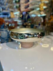 MERMER AYAKLI GÜMÜŞ KASE/GONDOL  26X12CM