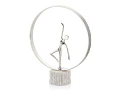 EVZA MERMER BEYAZ GÜMÜŞ BALERİN DEKOR 37CM