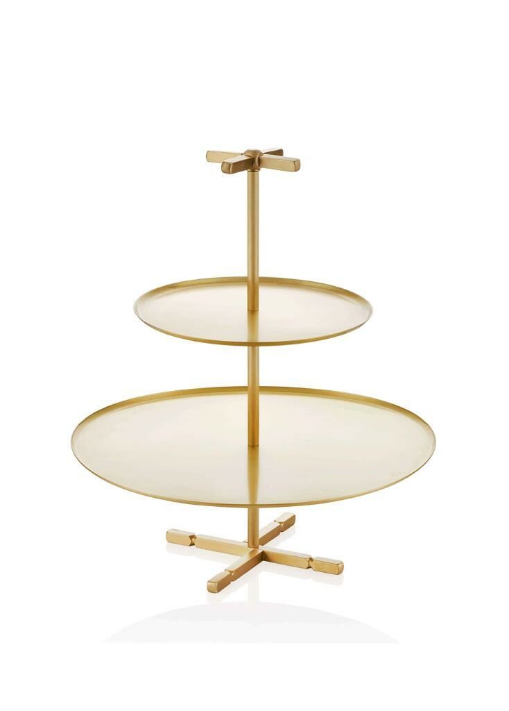 BRASS PİRİNÇ KATLI PASTA&KEK SERVİSİ 26X38CM