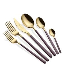 ALLEGRA PURPLE GOLD 36 PARÇA ÇATAL KAŞIK BIÇAK SETİ