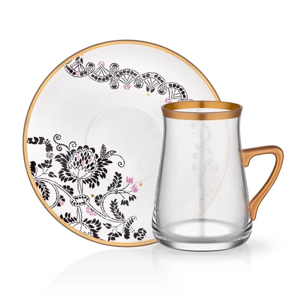 CAZİBE KULPLU 6 KİŞİLİK ÇAY SETİ