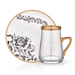 CAZİBE KULPLU 6 KİŞİLİK ÇAY SETİ