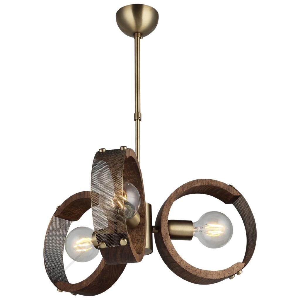 MANYA AHŞAP ESKİTME 3'LÜ AVİZE 3XE27