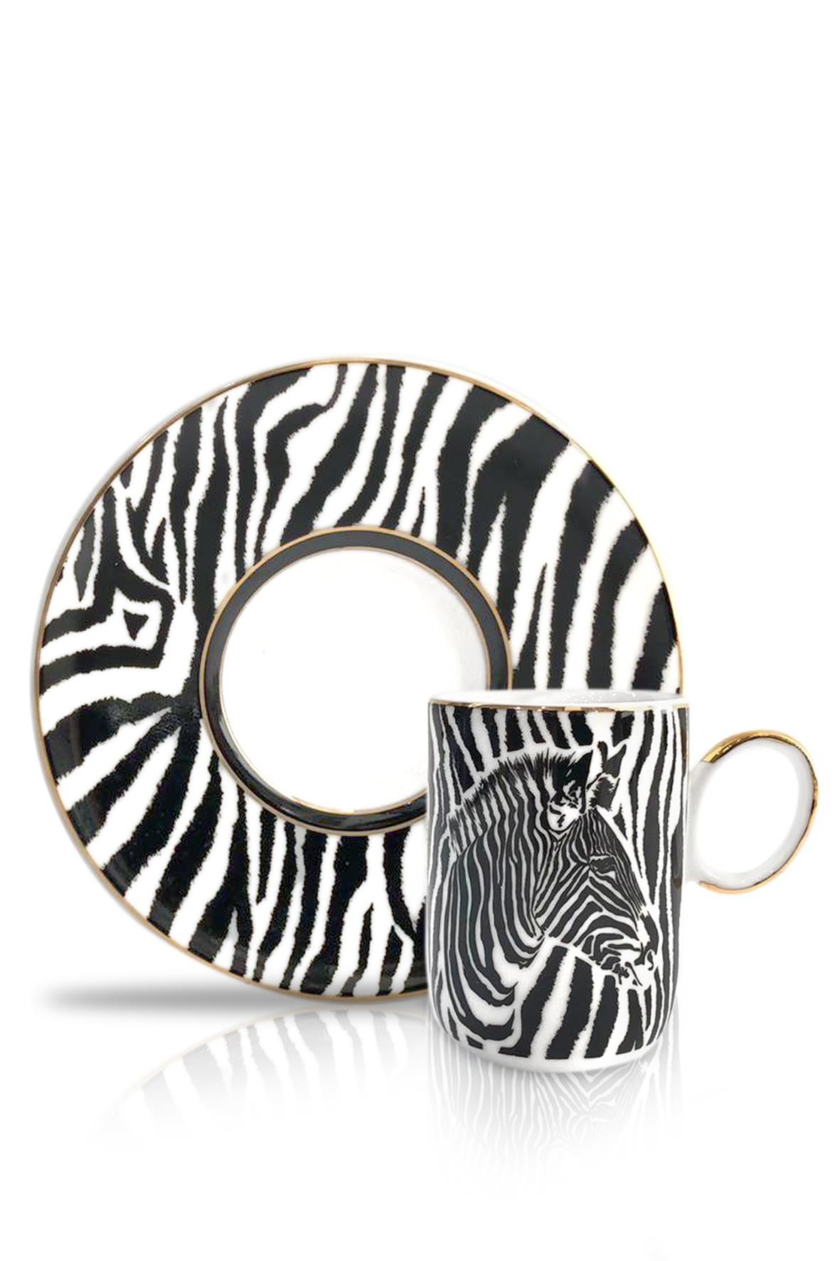 ZEBRA DESEN 1 KİŞİLİK TÜRK KAHVESİ FİNCANI