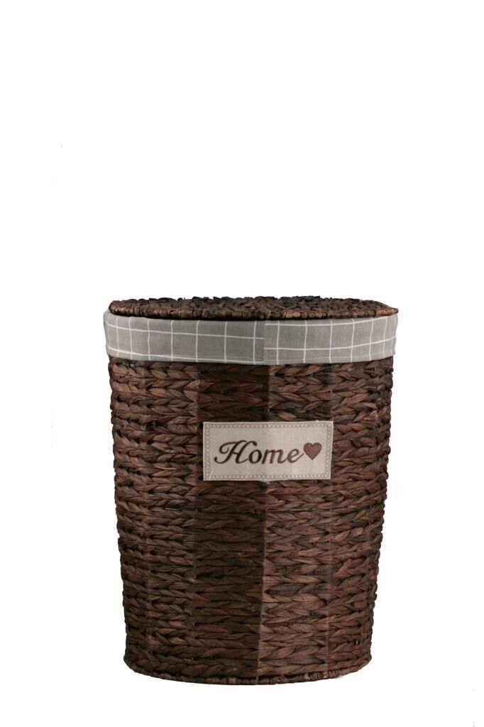 HASIR KOYU KAHVE YUVARLAK ÇAMAŞIR SEPETİ 53CM
