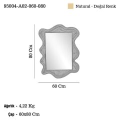 LAVERDA AHŞAP KARE AYNA 80CM
