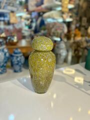 BOLOGNA YEŞİL CAM VAZO/DEKOR 12X12X25CM