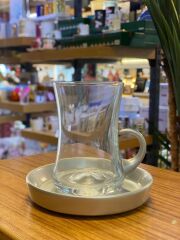 KOLEKSİYON TİRYAKİ KULPLU GÜMÜŞ ÇAY SETİ 1 KİŞİLİK