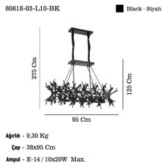 VIETRA 10'LU MASAÜSTÜ AVİZE 10XE14