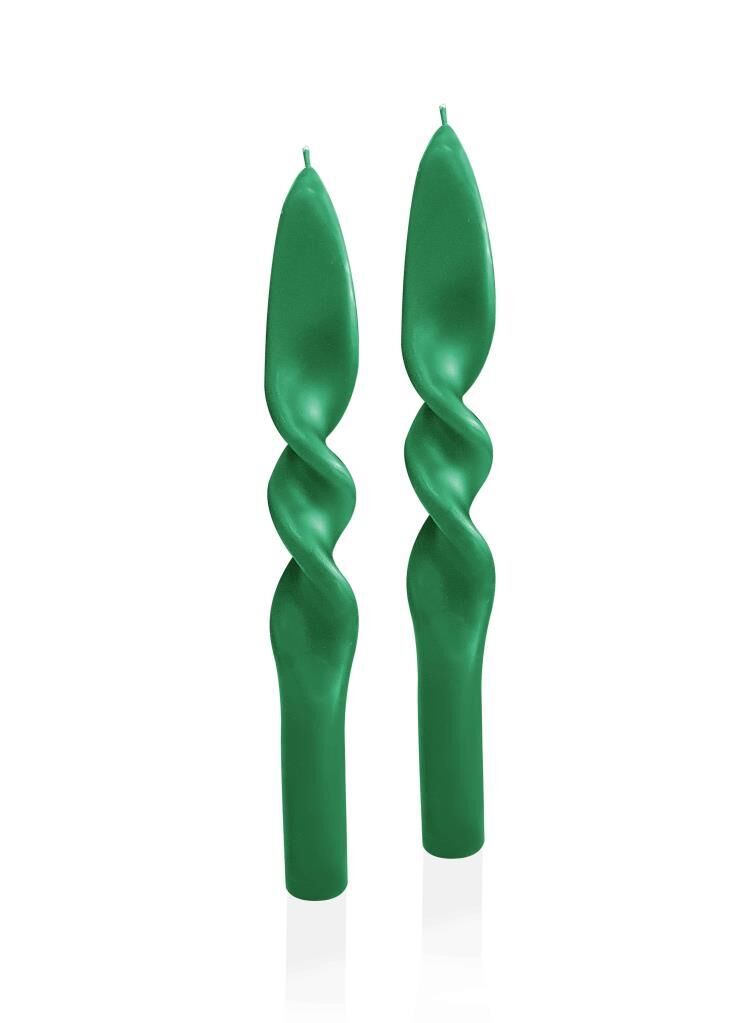 YEŞİL BURGU 2'Lİ ŞAMDAN MUM 25CM