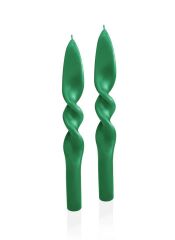 YEŞİL BURGU 2'Lİ ŞAMDAN MUM 25CM