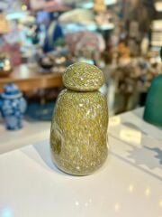 BOLOGNA YEŞİL CAM VAZO/DEKOR 14X14X25CM