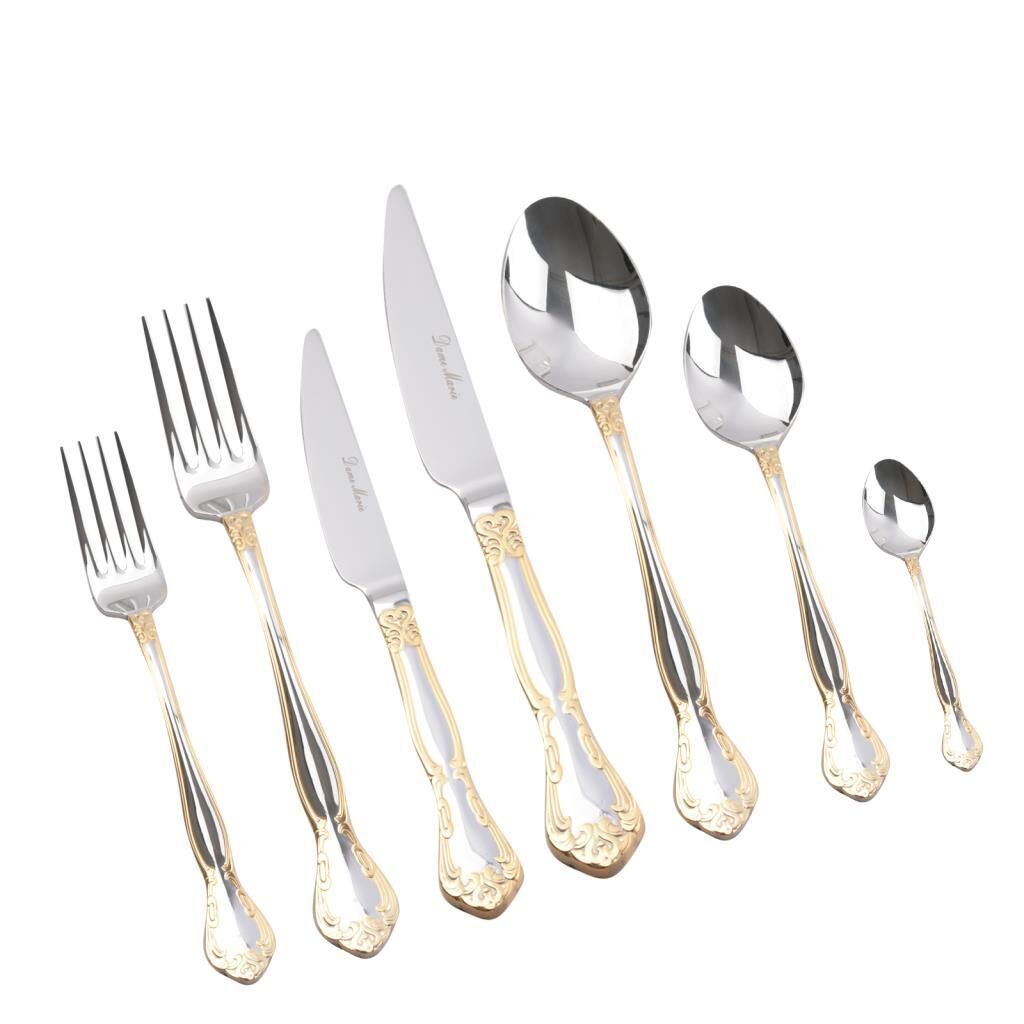 ELEGANT GÜMÜŞ ALTIN 42 PARÇA ÇATAL KAŞIK BIÇAK SETİ