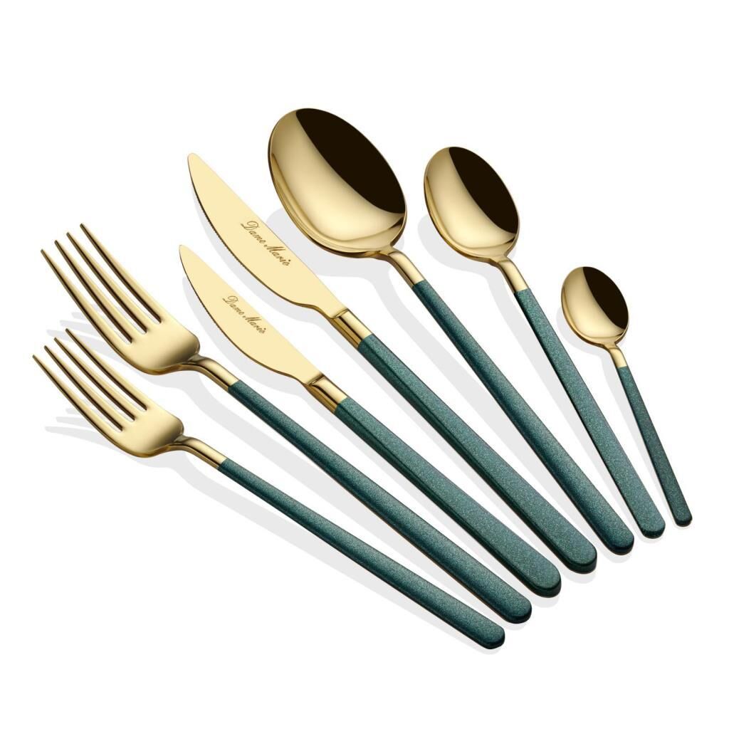 ALLEGRA GREEN GOLD 42 PARÇA ÇATAL KAŞIK BIÇAK SETİ