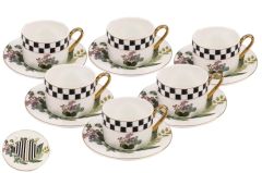 FLORAL BEYAZ 6'LI ÇAY FİNCAN SETİ