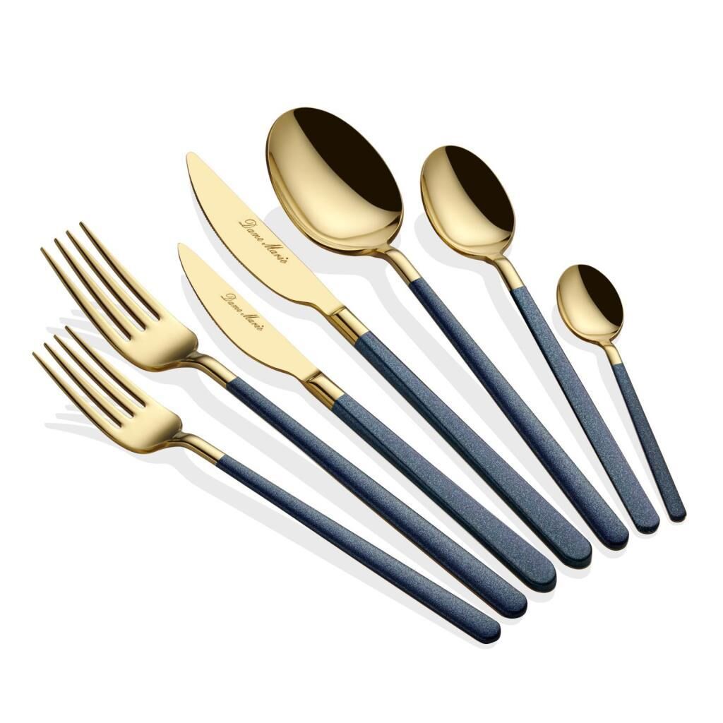 ALLEGRA BLUE GOLD 42 PARÇA ÇATAL KAŞIK BIÇAK SETİ