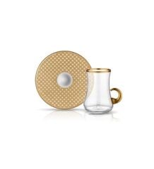 KOLEKSİYON DERVISH EKOSE ALTIN KULPLU ÇAY SETİ 1 KİŞİLİK