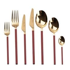 CARRE RED GOLD 42 PARÇA ÇATAL KAŞIK BIÇAK SETİ