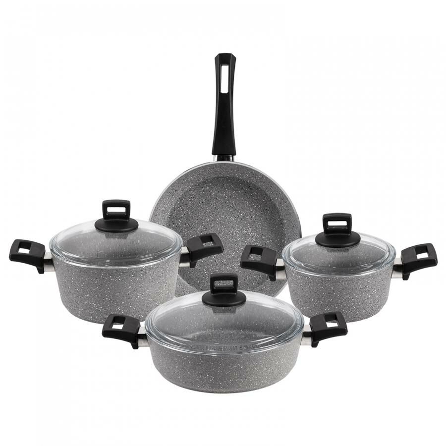 KARACA OPTİMUM BLACK BIOGRANIT 7 PARÇA TENCERE SET