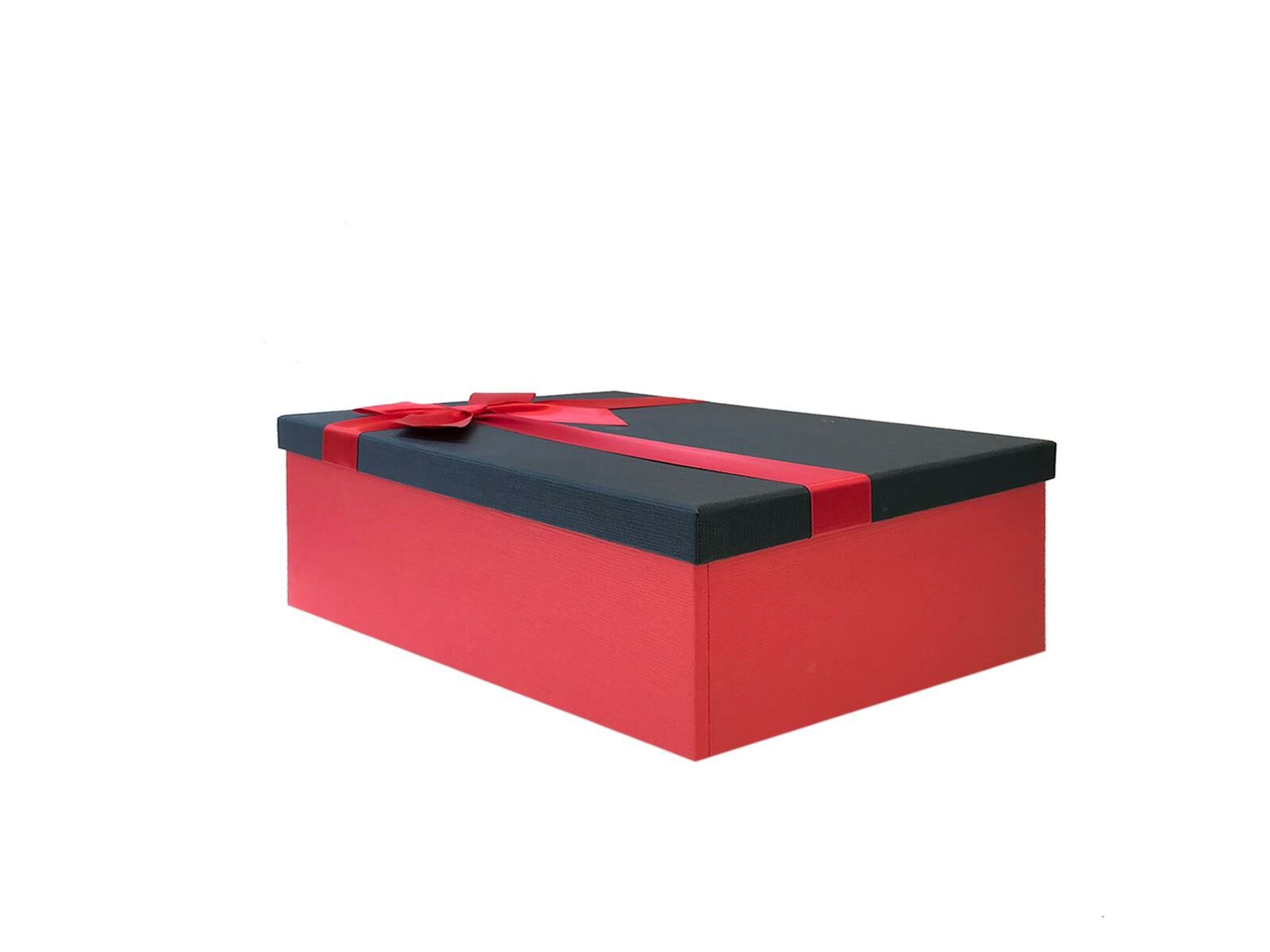 KIRMIZI SİYAH FİYONKLU KUTU 28CM