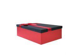KIRMIZI SİYAH FİYONKLU KUTU 28CM
