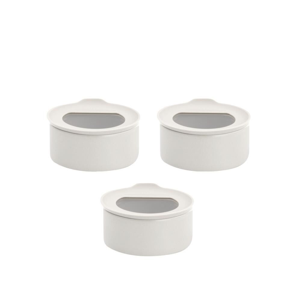 FIKA ONE SERAMİK 3'LÜ SAKLAMA KABI BUZ BEYAZI 600ML