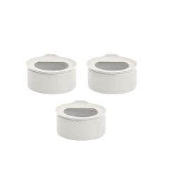 FIKA ONE SERAMİK 3'LÜ SAKLAMA KABI BUZ BEYAZI 600ML