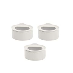 FIKA ONE SERAMİK 3'LÜ SAKLAMA KABI BUZ BEYAZI 600ML