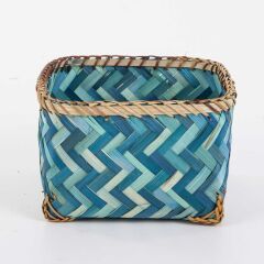 MAVİ KARE BAMBU SEPET 20cm