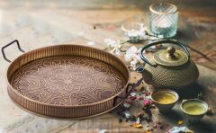 GALVENİZ ALTIN TEPSİ 52X42CM