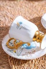 LANSY ÇİÇEKLİ 6 KİŞİLİK TÜRK KAHVESİ FİNCANI