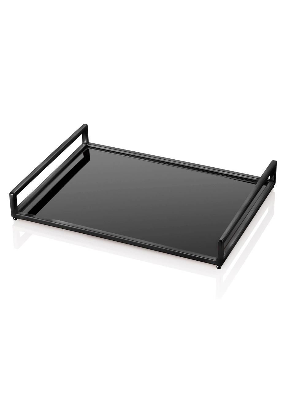 SİYAH AYNALI DEKORATİF TEPSİ 40x30cm