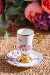 PARLIN PEMBE TEK KİŞİLİK TÜRK KAHVESİ FİNCANI