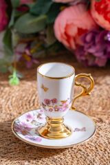 PARLIN PEMBE TEK KİŞİLİK TÜRK KAHVESİ FİNCANI