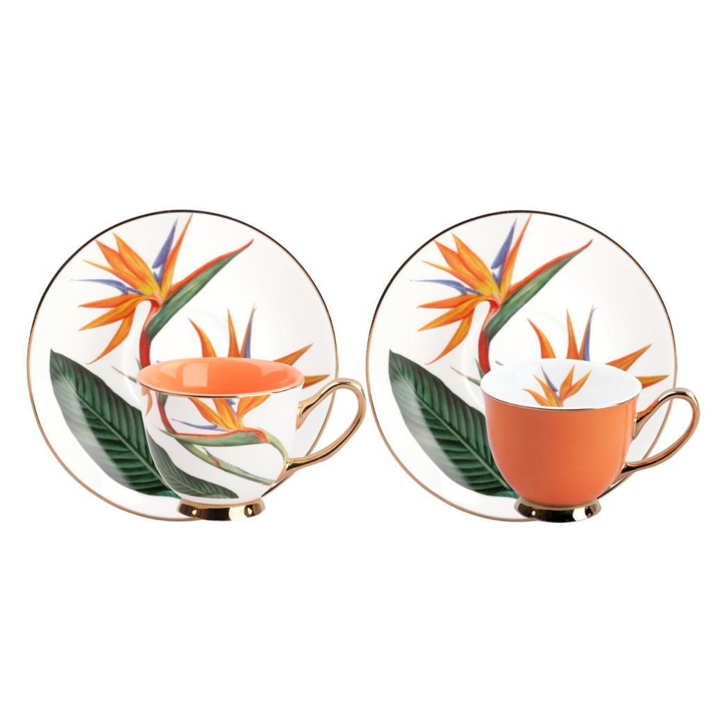 ORANGE FLOWER 4'LÜ TÜRK KAHVESİ FİNCANI