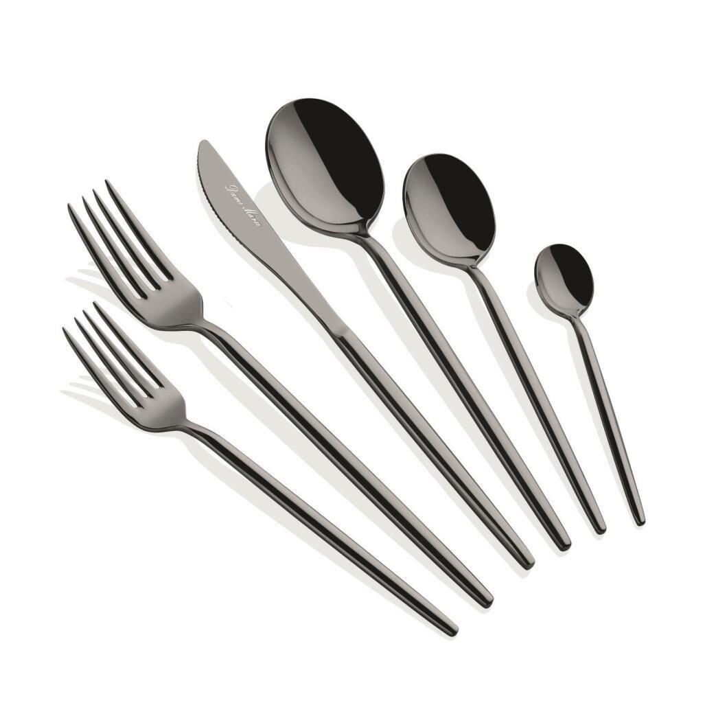 ALMERİA BLACK 6 KİŞİLİK 36 PARÇA ÇATAL KAŞIK BIÇAK TAKIMI